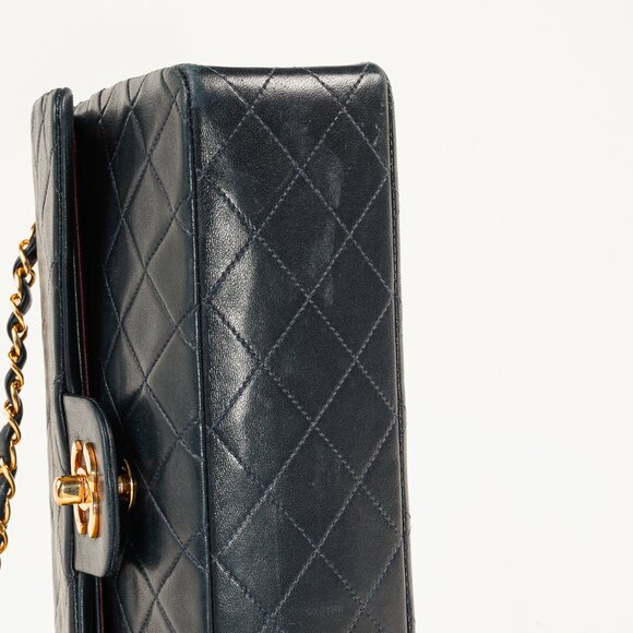 Chanel Navy Lambskin Leather Classic Medium Double Flap Shoulder Bag - Picture 5 of 16